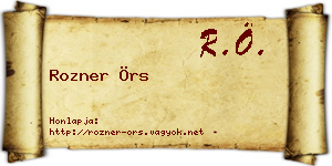 Rozner Örs névjegykártya