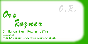 ors rozner business card
